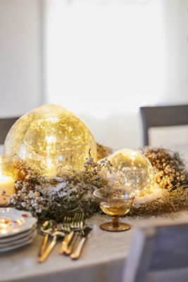 Glowing LED Sphere, Gold | Anthropologie (US)