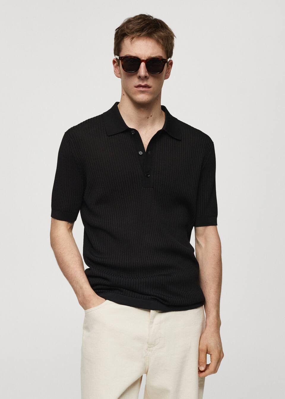 Knit cotton polo shirt -  Men | Mango Man USA | MANGO (US)