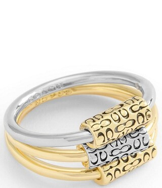 COACH Signature Quilted Tube Stackable Ring Set | Dillard's | Dillard's