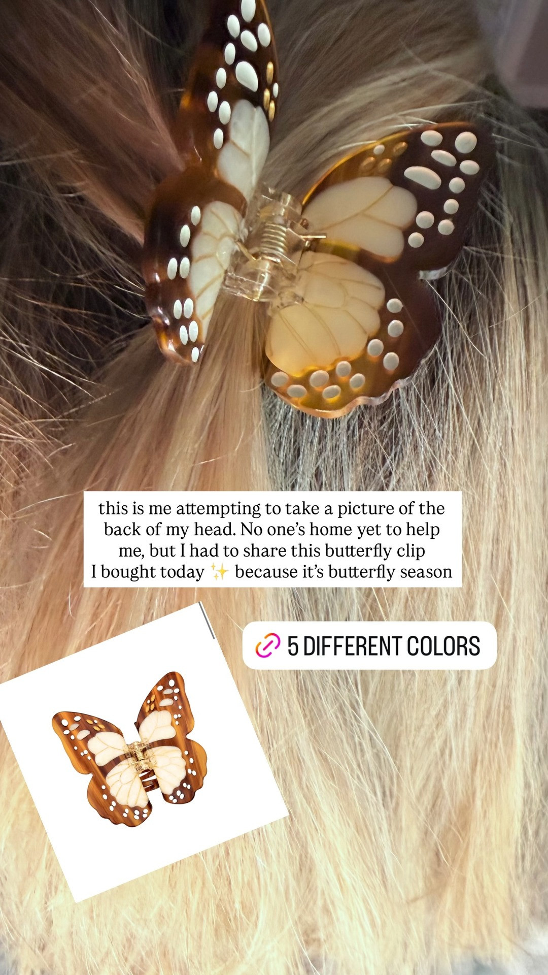 How cute is this butterfly hair clip for summer? ✨ Comes in multiple different versions I'll link! 

 #LTKgrwm #LTKootd #LTKSeasonal