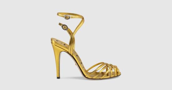 Metallic leather sandal | Gucci (US)