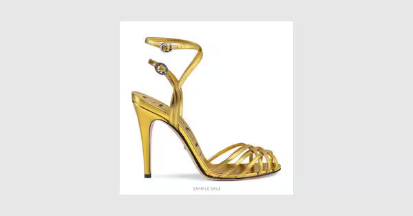 Metallic leather sandal | Gucci (US)