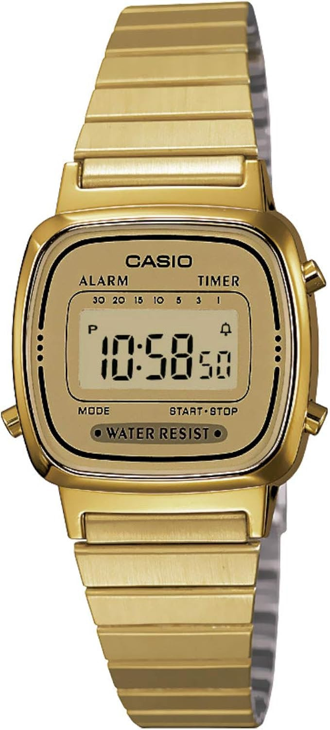 Casio Women's LA670WGA-9 Gold Stainless-Steel Quartz Watch with Digital Dial | Amazon (US)