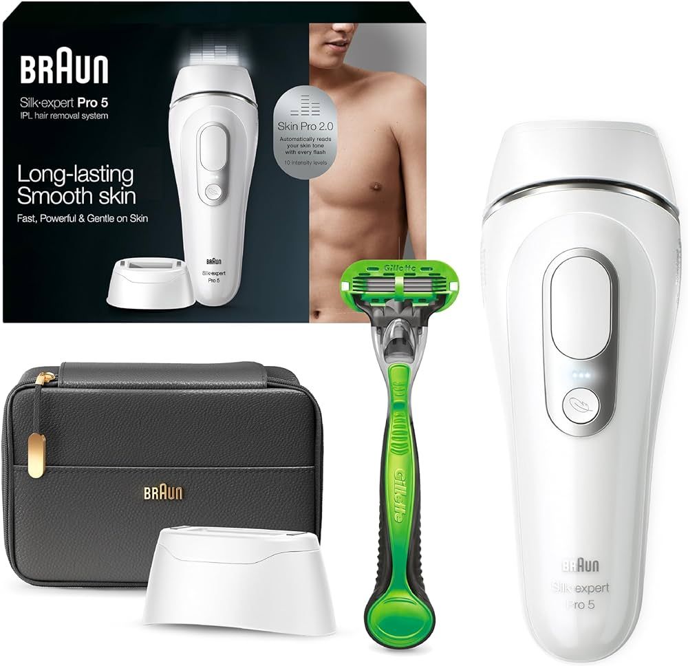 Braun IPL Long Lasting Laser Hair Removal Device for Men and Women, PL5145, with Gillette Razor, ... | Amazon (US)