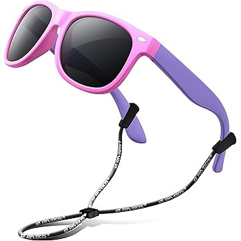 RIVBOS Kids Sunglasses Polarized UV Protection Flexible Rubber Glasses Shades with Strap for Boys... | Amazon (US)