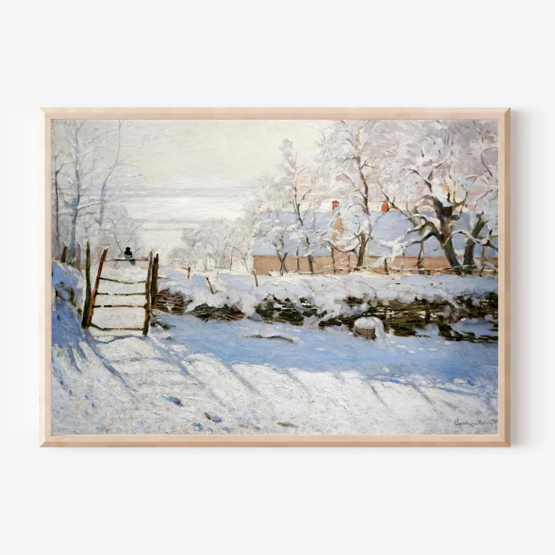 Monet Winter Landscape Print: Impressionist Snow Scene Cottage Art - Etsy | Etsy (US)