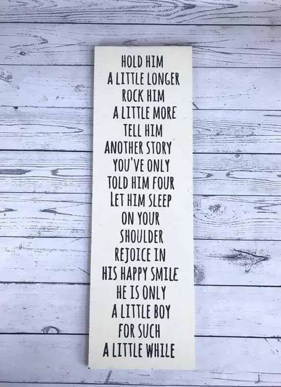 Hold Him a Little Longer Nursery Sign. Boy Nursery Wall Decor. Boy Baby Shower Gift. Boy Nursery. Mo | Etsy (US)