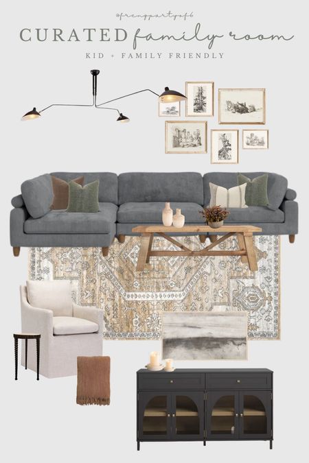 Curated family room/living room! Love this kid friendly, affordable space. Just about everything is on sale! Use code CFRENG15 to save more on the rug!

#LTKhome #LTKstyletip #LTKsalealert