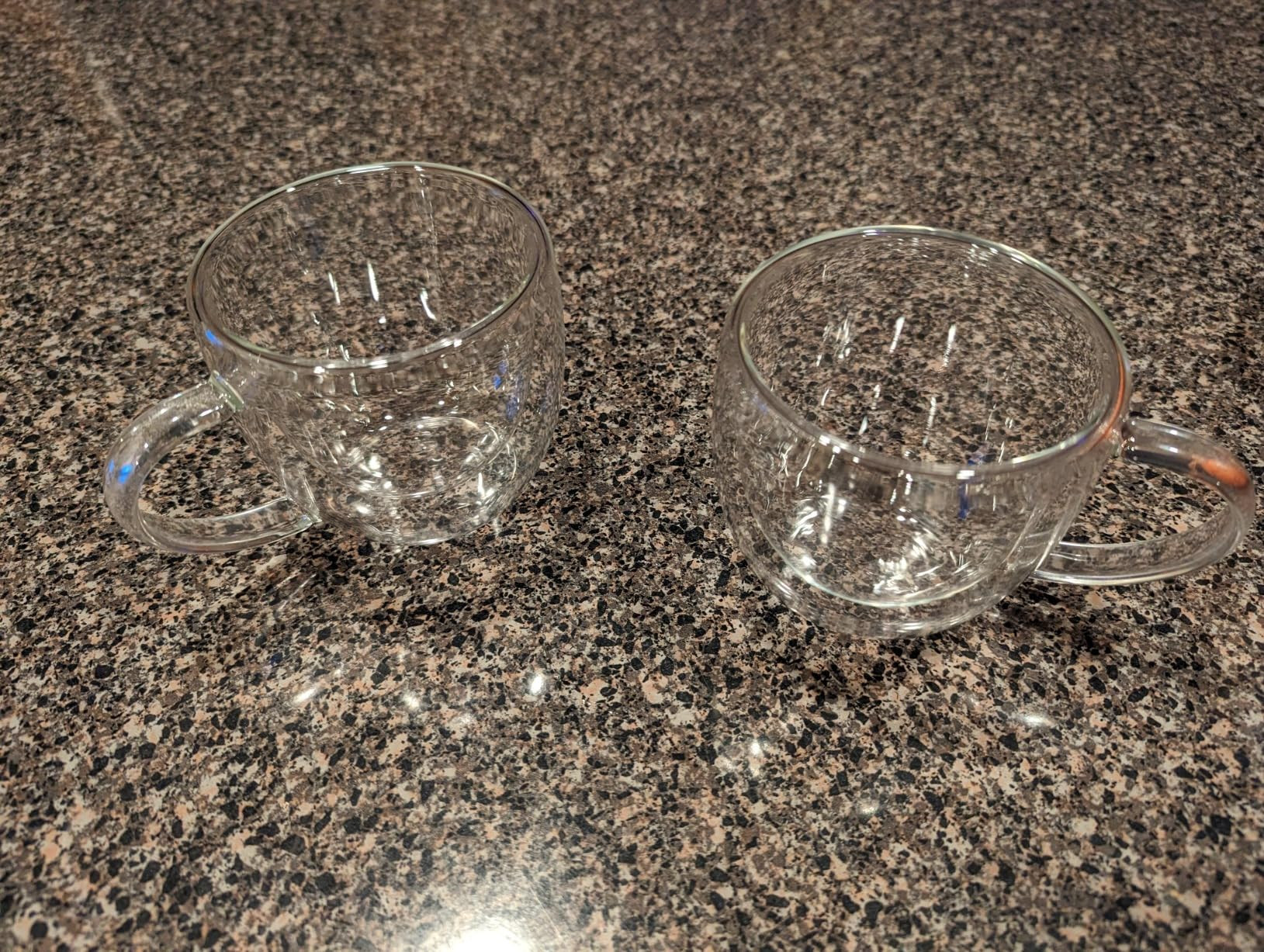 Hlukana Double Walled Glass Coffee Mugs Set of 2, 8 oz Insulated Coffee Mugs with Handle, Clear C... | Amazon (US)