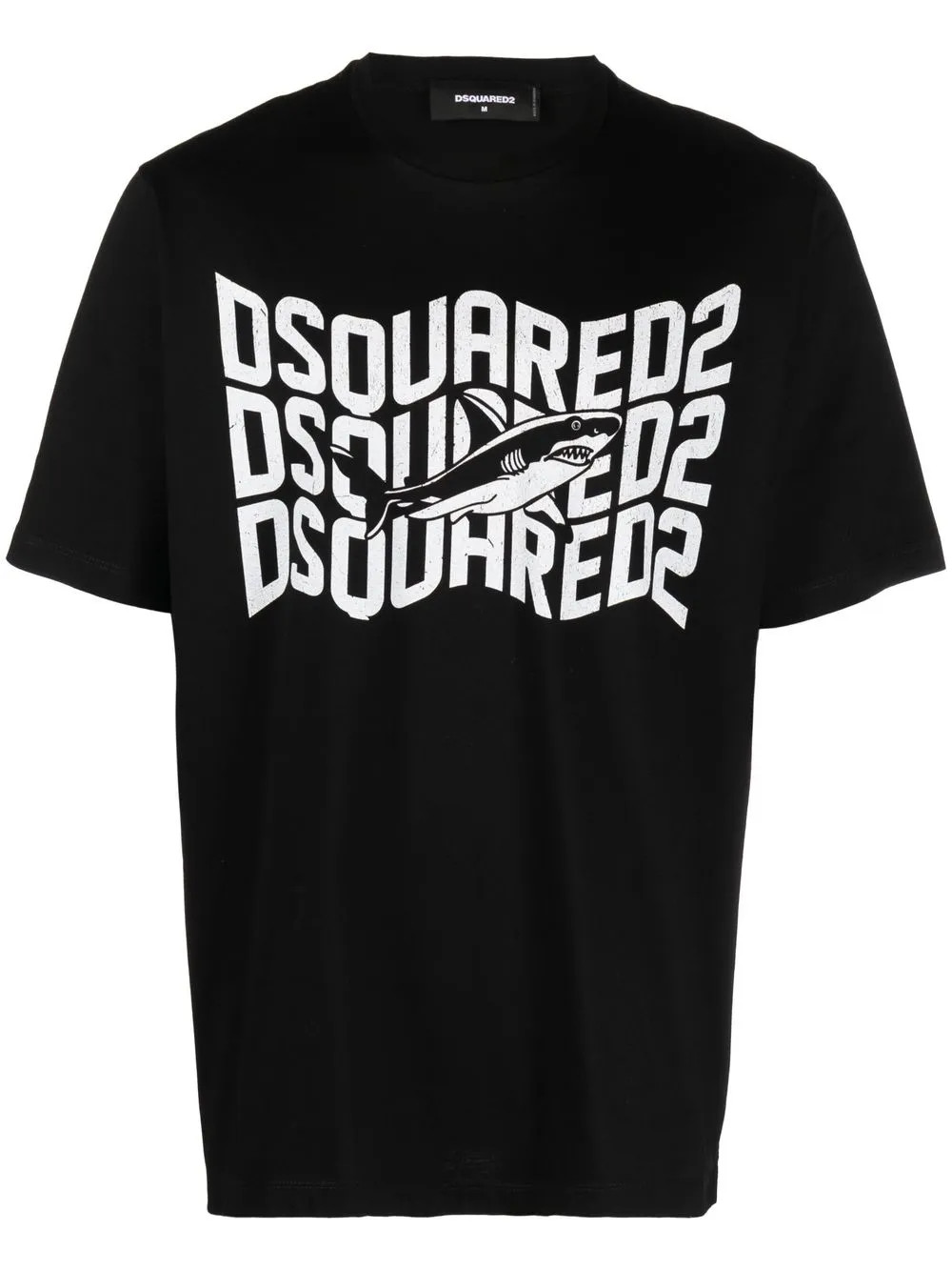 DSQUARED2 logo-print T-shirt | Black | FARFETCH UK | Farfetch Global
