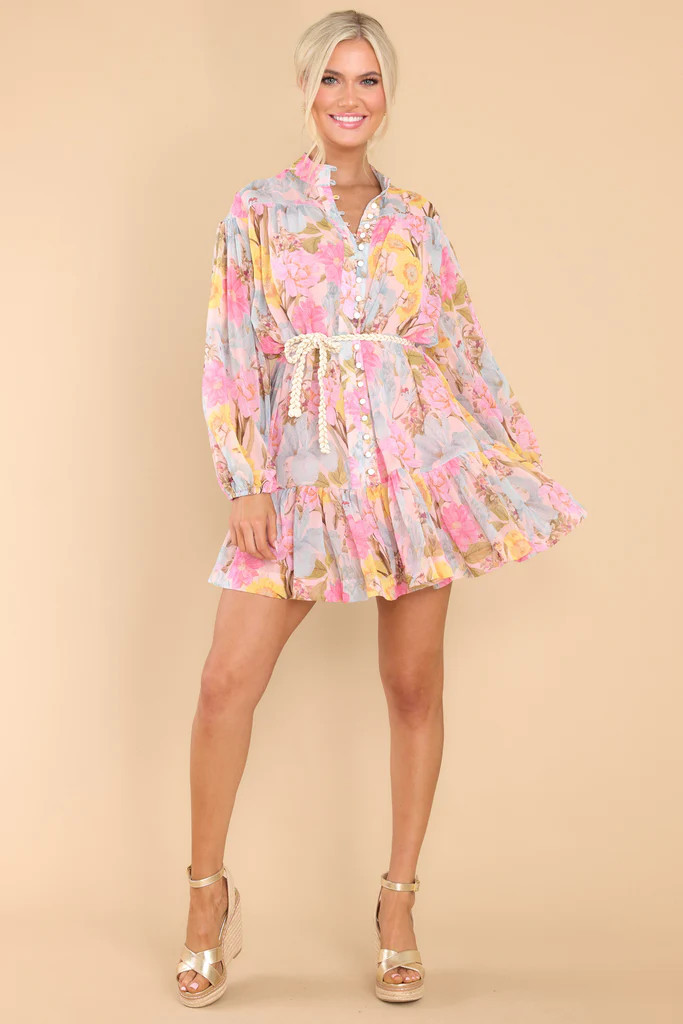 Oh So Delicate Pink Multi Floral Dress | Red Dress 