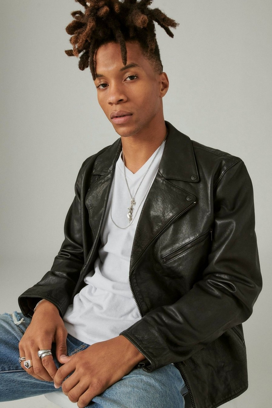 LEATHER MOTO JACKET | Lucky Brand