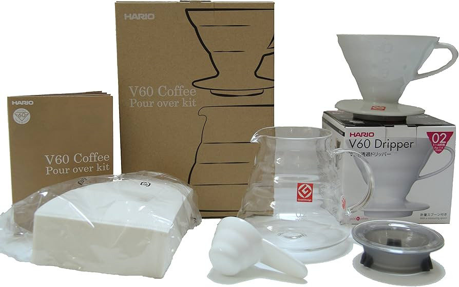 Hario V60 Coffee Pour Over Kit Bundle Set - Comes with Ceramic Dripper, Range Server Glass Pot, M... | Amazon (US)