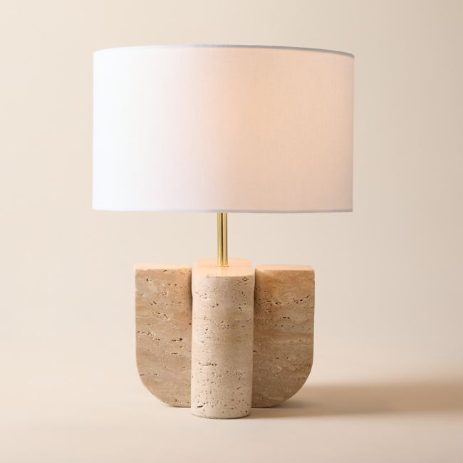 Peniche Travertine Table Lamp | CB2