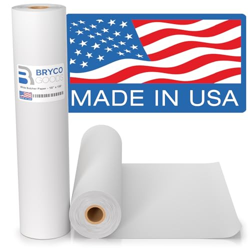 White Kraft Butcher Paper - 18'' x 150' - Versatile & Durable Butcher Paper Roll for Packaging, Grilling, Smoking Meat and Barbecue - Unwaxed & Uncoated Butcher Paper for Sublimation | Amazon (US)