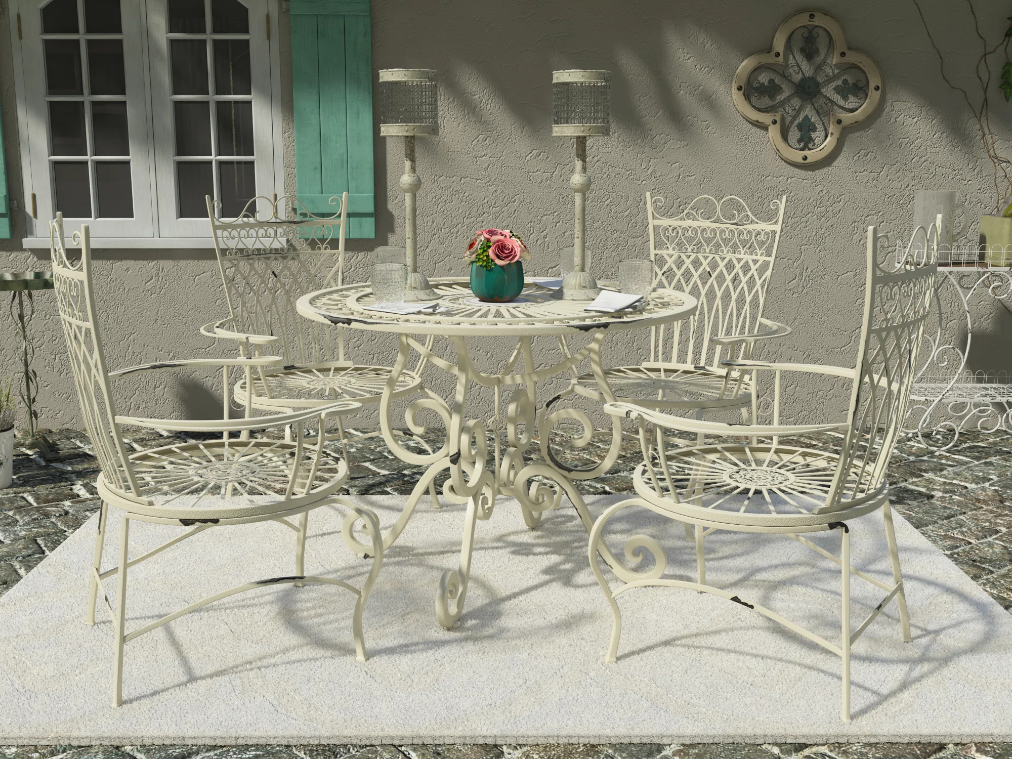 Bloomsbury Market Akeyra Round 4 - Person 39.25" Long Dining Set & Reviews | Wayfair | Wayfair North America