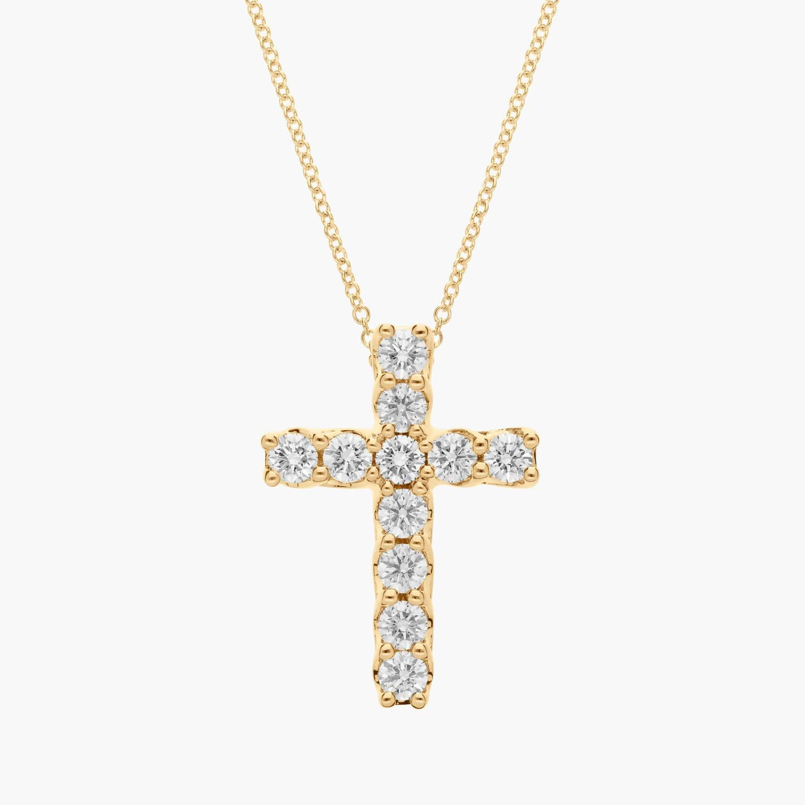 Tessere Diamond Cross Pendant in 14k Yellow Gold (1 1/2 ct. tw.) | Blue Nile