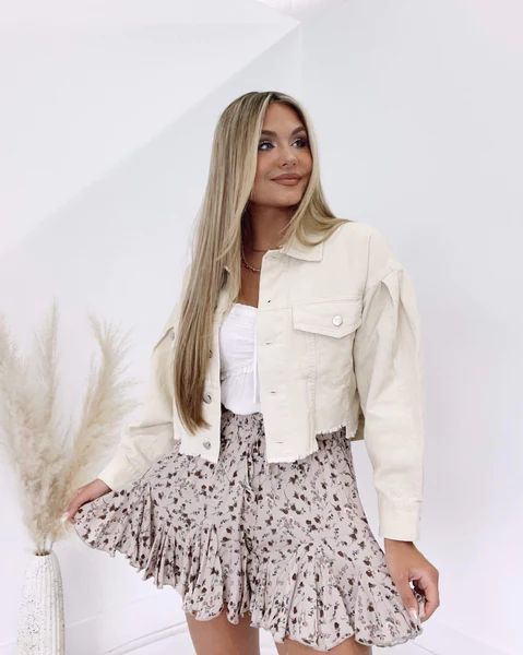 Cream Cropped Ciara Jacket | Lane 201 Boutique