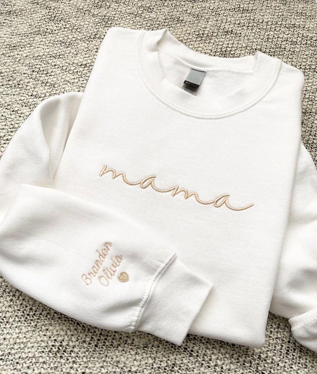 Mama Embroidered sweatshirt, Mama Crewneck Sweatshirt Pregnancy Reveal Gift for New mom Custom Mo... | Etsy (US)
