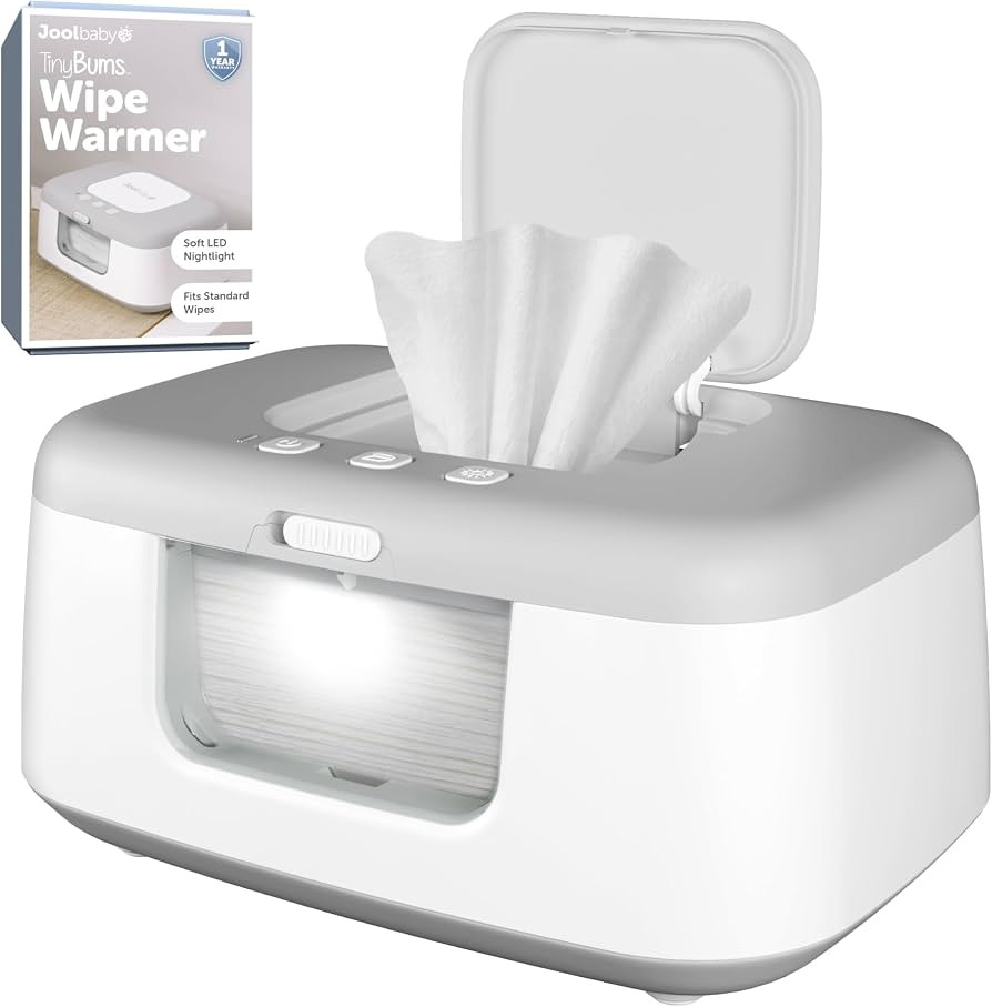 Jool Baby TinyBums Baby Wipe Warmer & Dispenser with LED Changing Light & On/Off Switch (Gray) | Amazon (US)