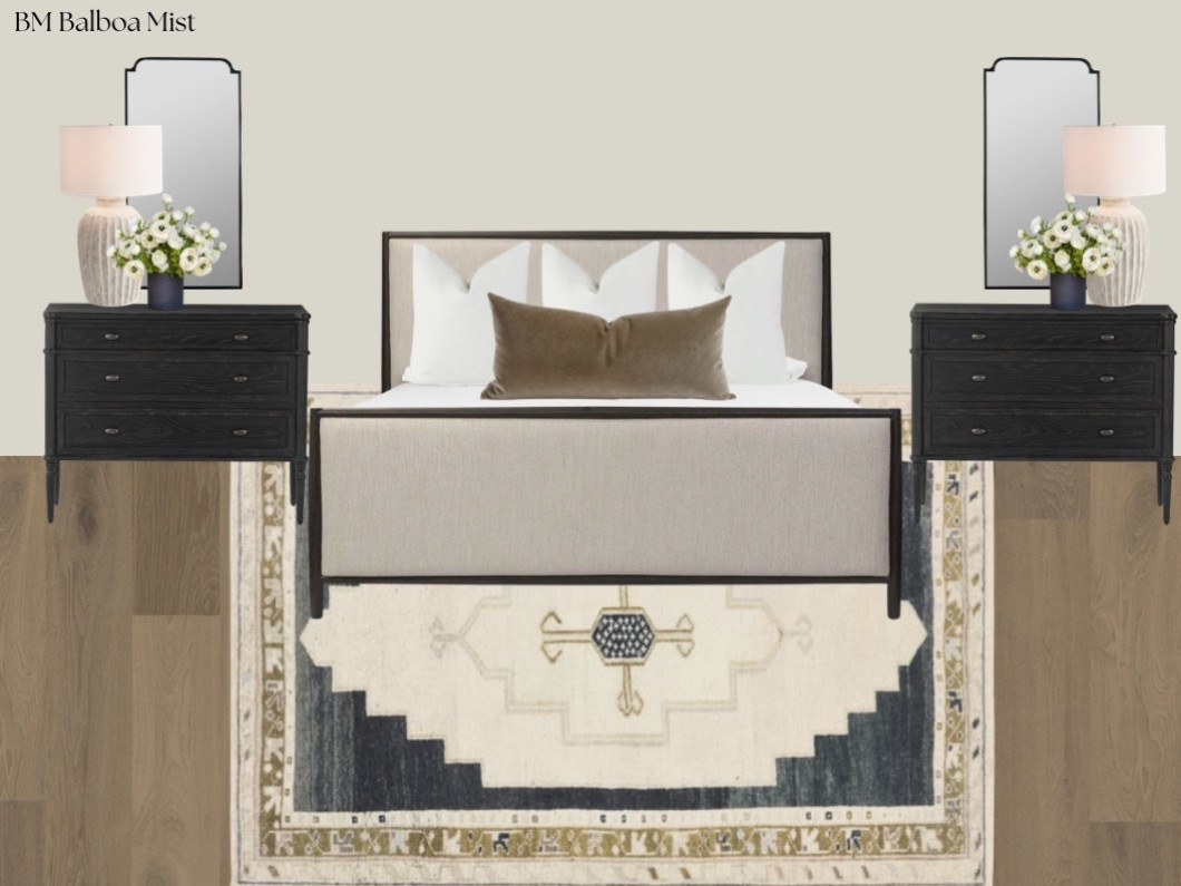 Neutral moody bedroom 