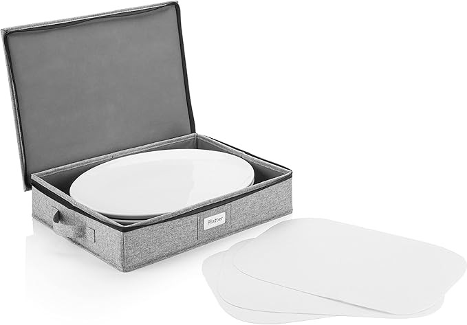 Platter Storage Case - Hard Shell and Stackable with Padded Interior - Fits 4 Serving Platters - ... | Amazon (US)