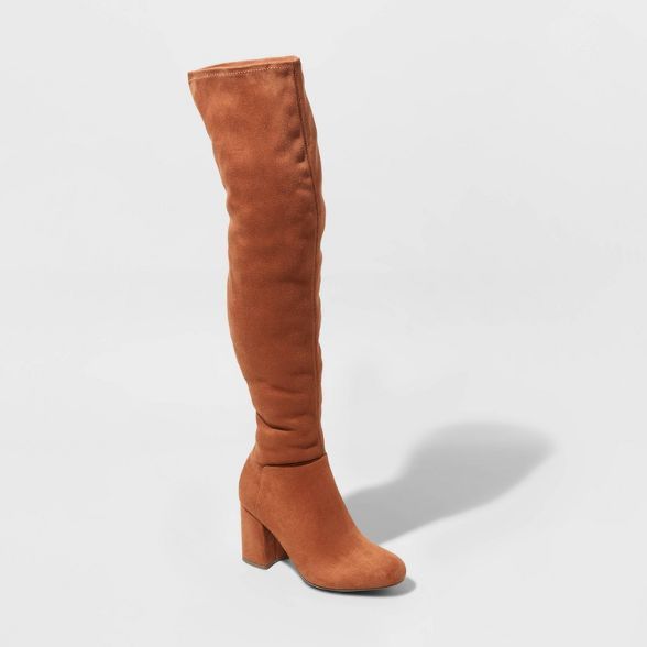 Women's Tonya Microsuede Heeled Fashion Boots - A New Day™ | Target