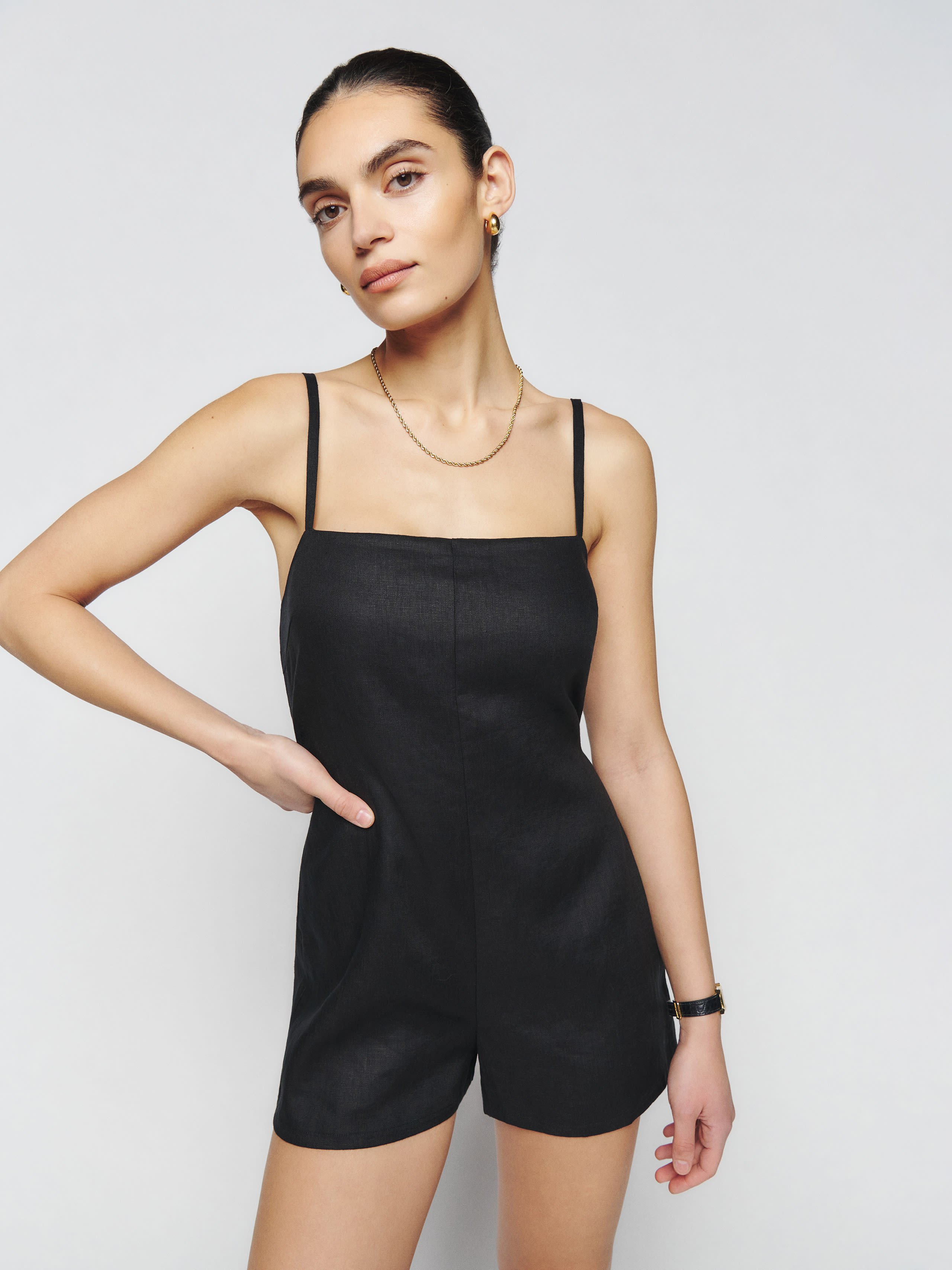 Harper Linen Romper | Reformation (Global)