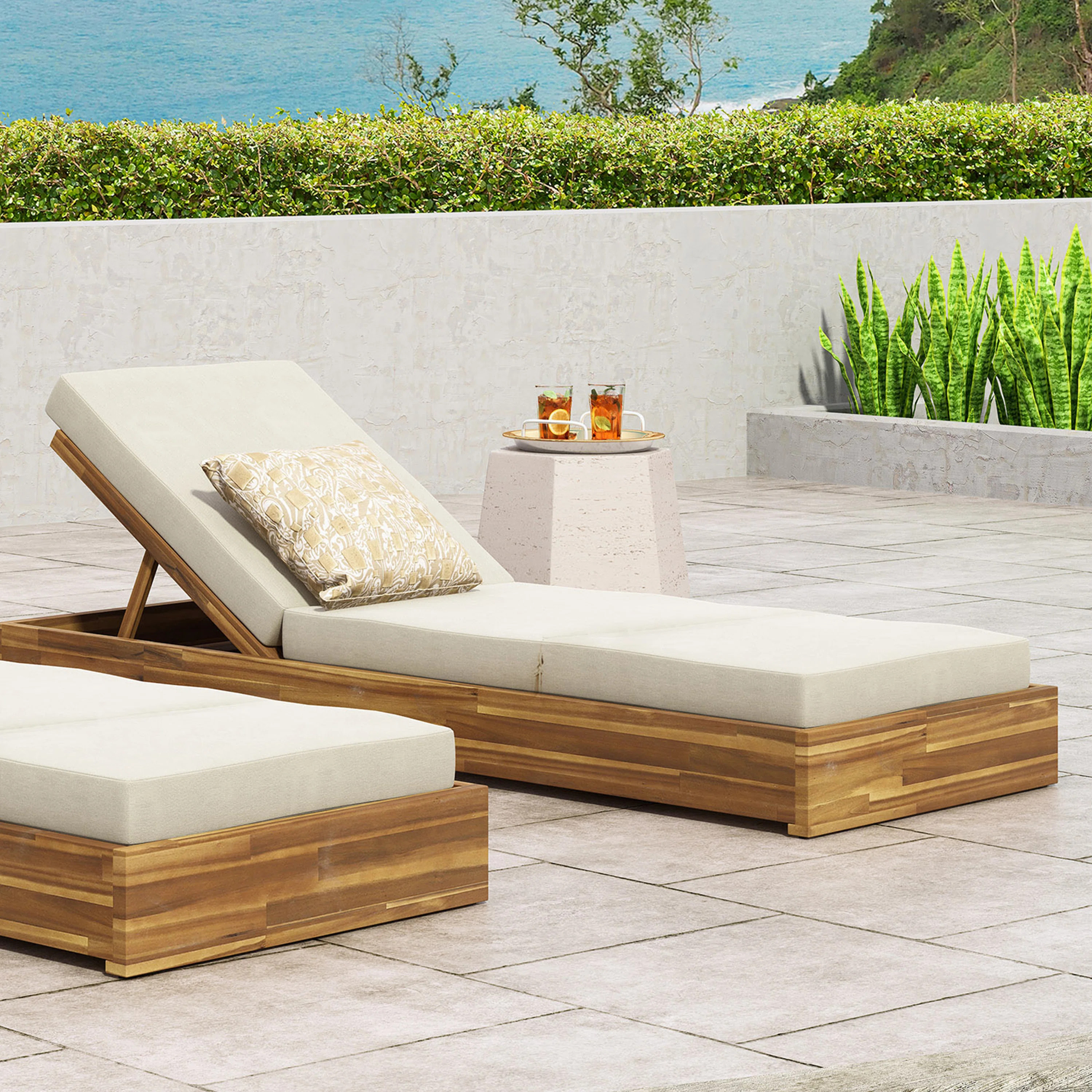 Beaubien Outdoor Wood Chaise Lounge | Wayfair North America
