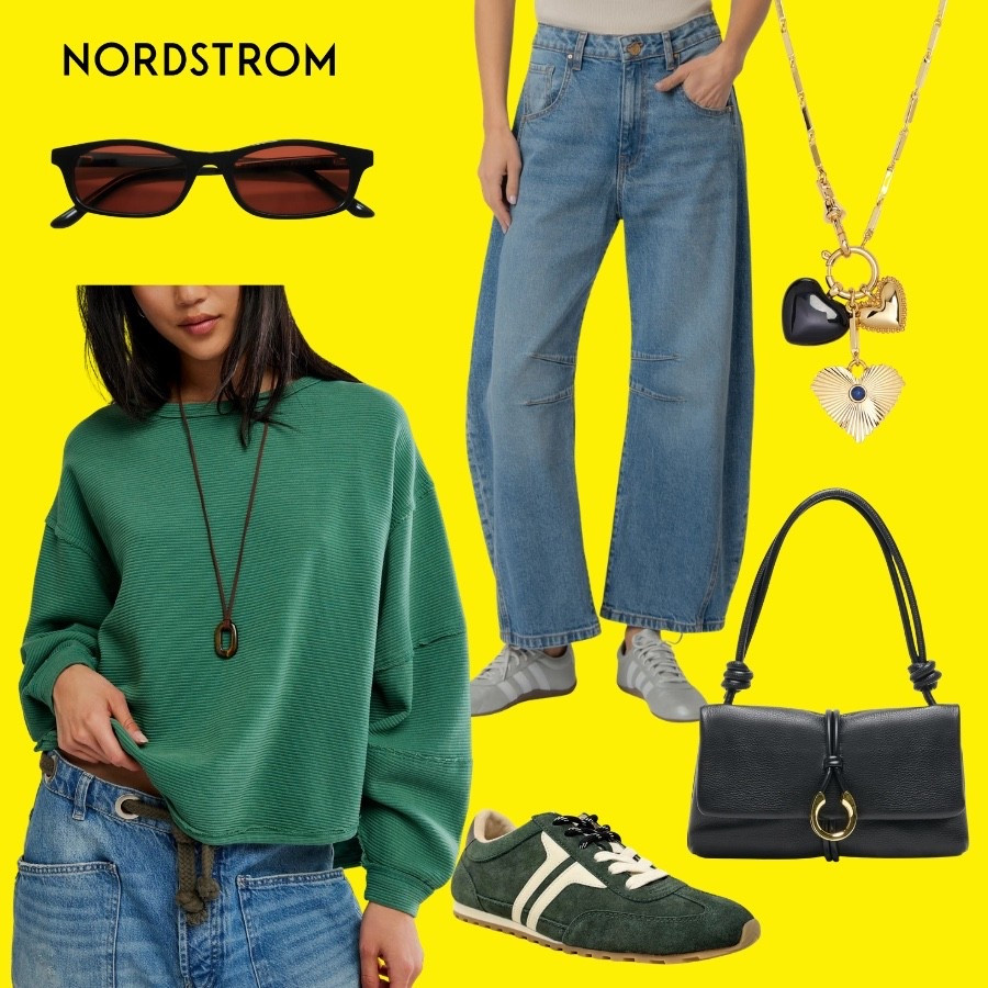 Obsessed with this pop of green 💚 FP top + barrel jeans + suede sneakers are the perfect start of fall outfit! Grab everything during the Nordstrom Anniversary Sale — public sale starts July 18th!

#LTKSaleAlert #LTKSeasonal