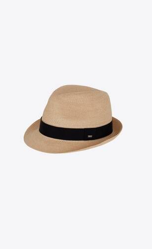 trilby hat in straw | Saint Laurent Inc. (Global)