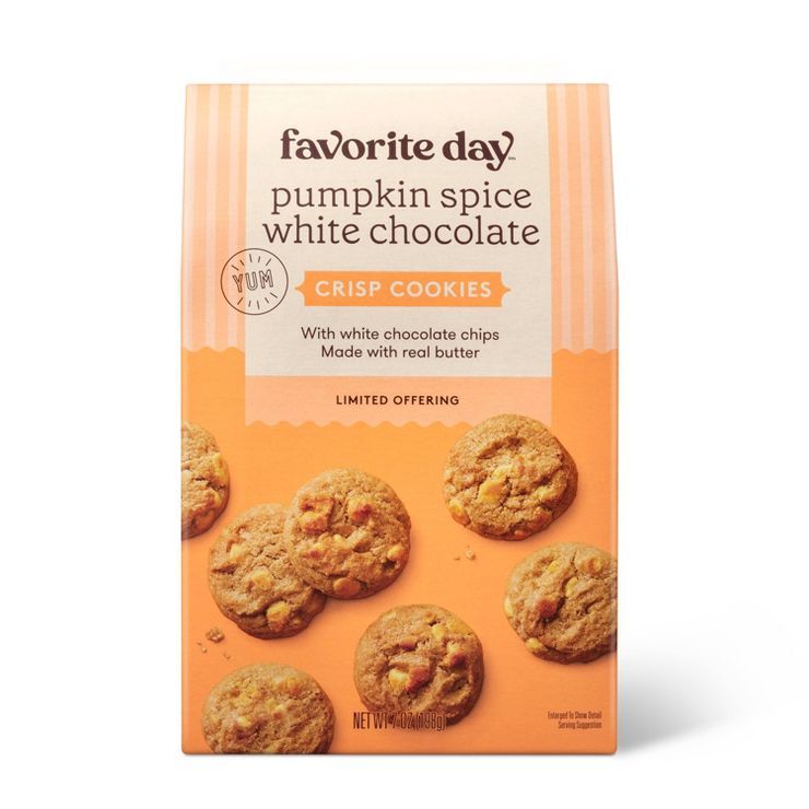 Pumpkin with White Chocolate Chip Crisp Cookie - 7oz - Favorite Day™ | Target