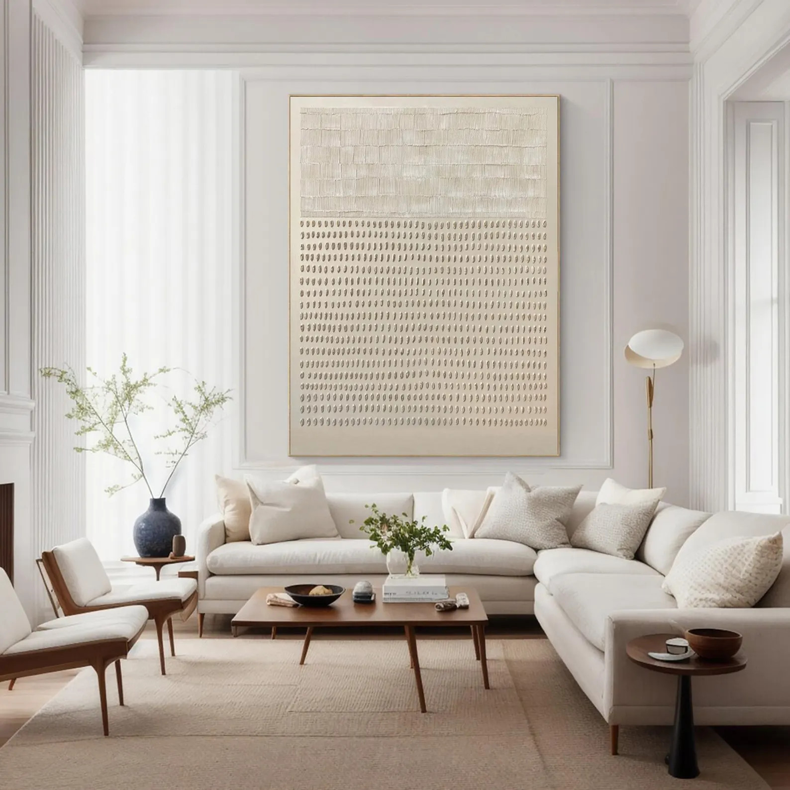 Minimalist Abstract Canvas Wall Art, Beige 3D Textured Painting on Canvas, Contemporary Artwork, ... | Etsy (US)