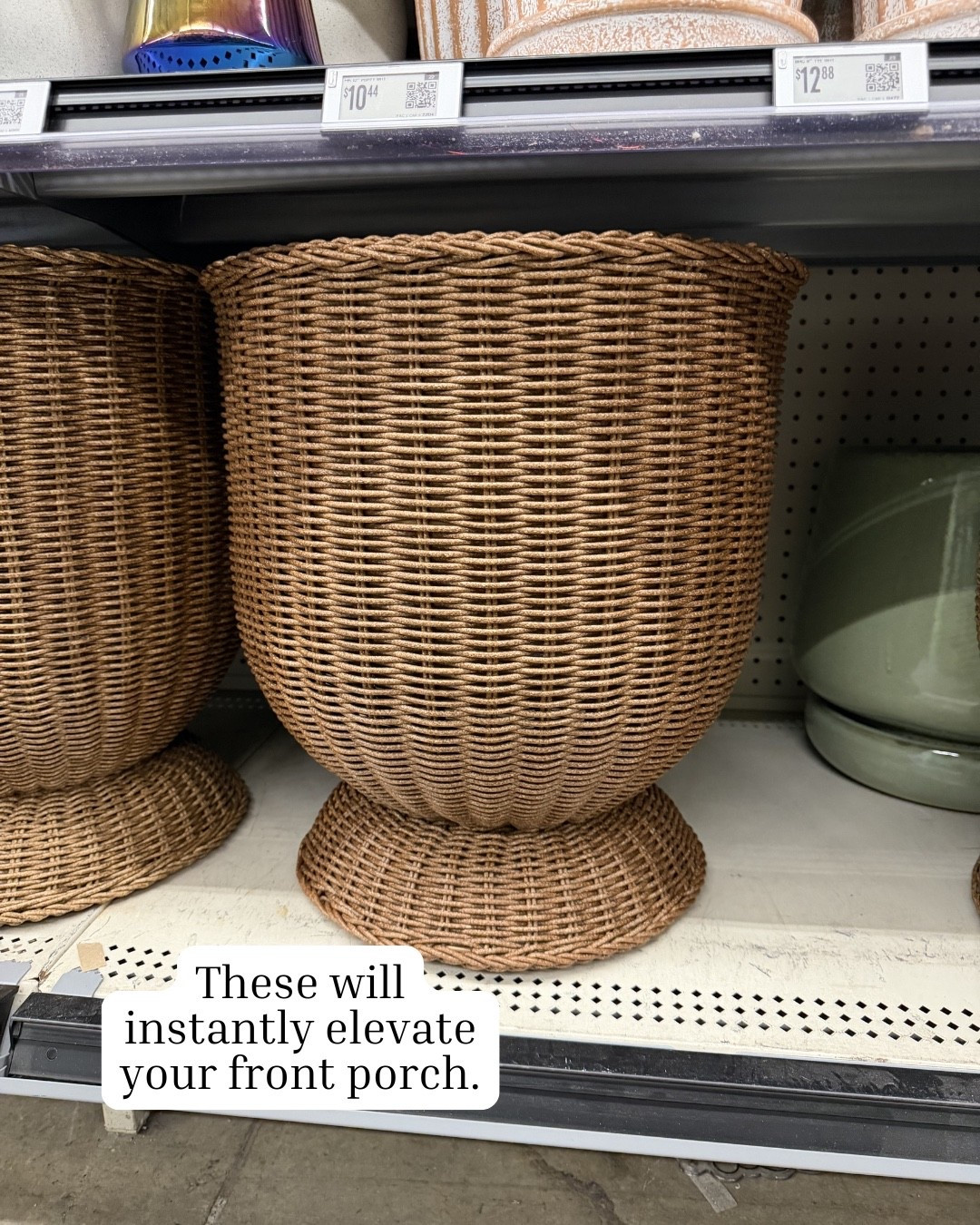Walmart home find! I thought this woven urn planter was going to look good... but it honestly exceeded my expectations. 🤎

It has that high-end woven look you'd expect from Pottery Barn or Serena & Lily, but it's from Walmart at a fraction of the price. The classic urn shape gives it such an elevated feel, whether you style it on your front porch, patio, deck, or even indoors with a faux tree.

I love finding pieces that make your home look more expensive without blowing the budget, and this one definitely checks that box.

If you're looking for outdoor planters, woven planters, urn planters, Pottery Barn look for less, Serena & Lily-inspired decor, front porch decor, patio decorating ideas, outdoor home decor, luxury look-for-less finds, and budget-friendly home decor, this is one of my favorite Walmart finds.

Linked here.

#LTKhome #LTKsale #LTKsummer
