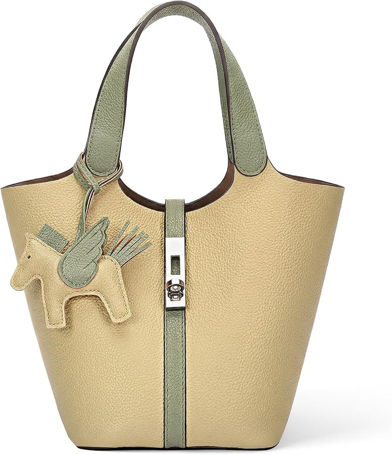 Tote Bag for Women Vegan Leather Bucket Purse for Women Top Handle Handbag Shoulder Bag with Deta... | Amazon (US)