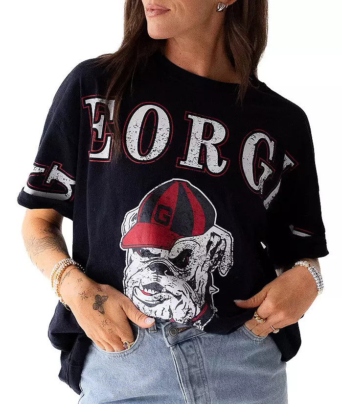 Gameday Social Women's Georgia Bulldogs Washed Black The Band Short Sleeve T-Shirt | DICK'S Sporting Goods