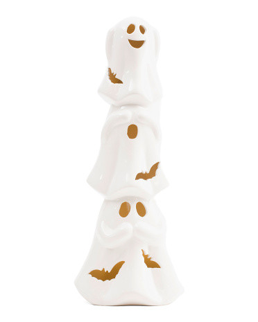 15in Led Ceramic Stacked Ghosts | TJ Maxx