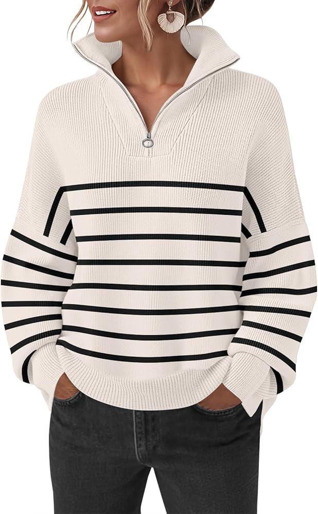 Sweater for Women Winter Turtleneck Long Sleeve Pullover Tops Casual Oversized Knitted Sweaters | Amazon (US)