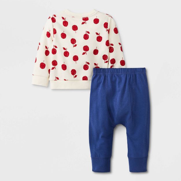 Baby Boys' 2pc Apple Fleece Sweatshirt Top & Bottom Set - Cat & Jack™ White | Target