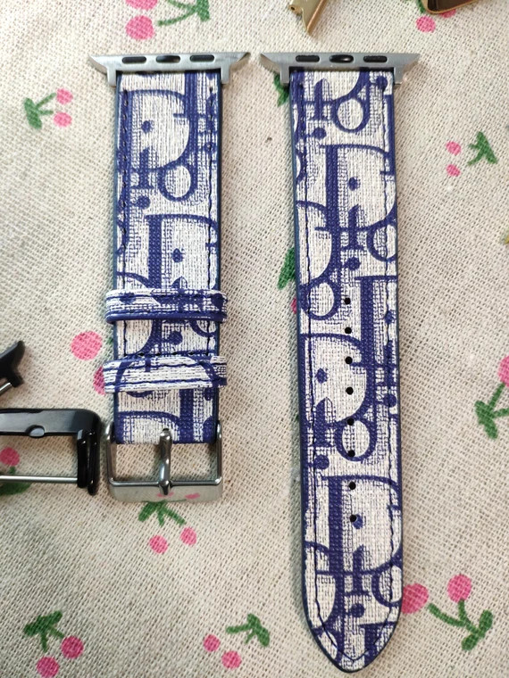 Handmade Apple Watch Band Leather Apple watch series 6 5 4 3 2 1 38/40mm 42/44mm DIOR | Etsy (US)