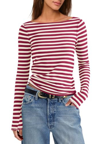 SENSERISE Womens Striped Long Sleeve Shirt | Amazon (US)