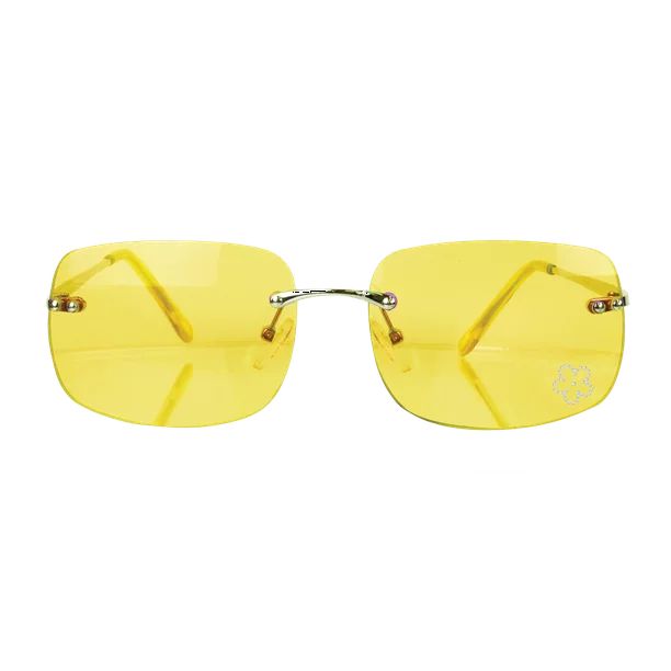 Justice Girls' Yellow Frameless Sunglasses with Corner Flower Decal - Walmart.com | Walmart (US)