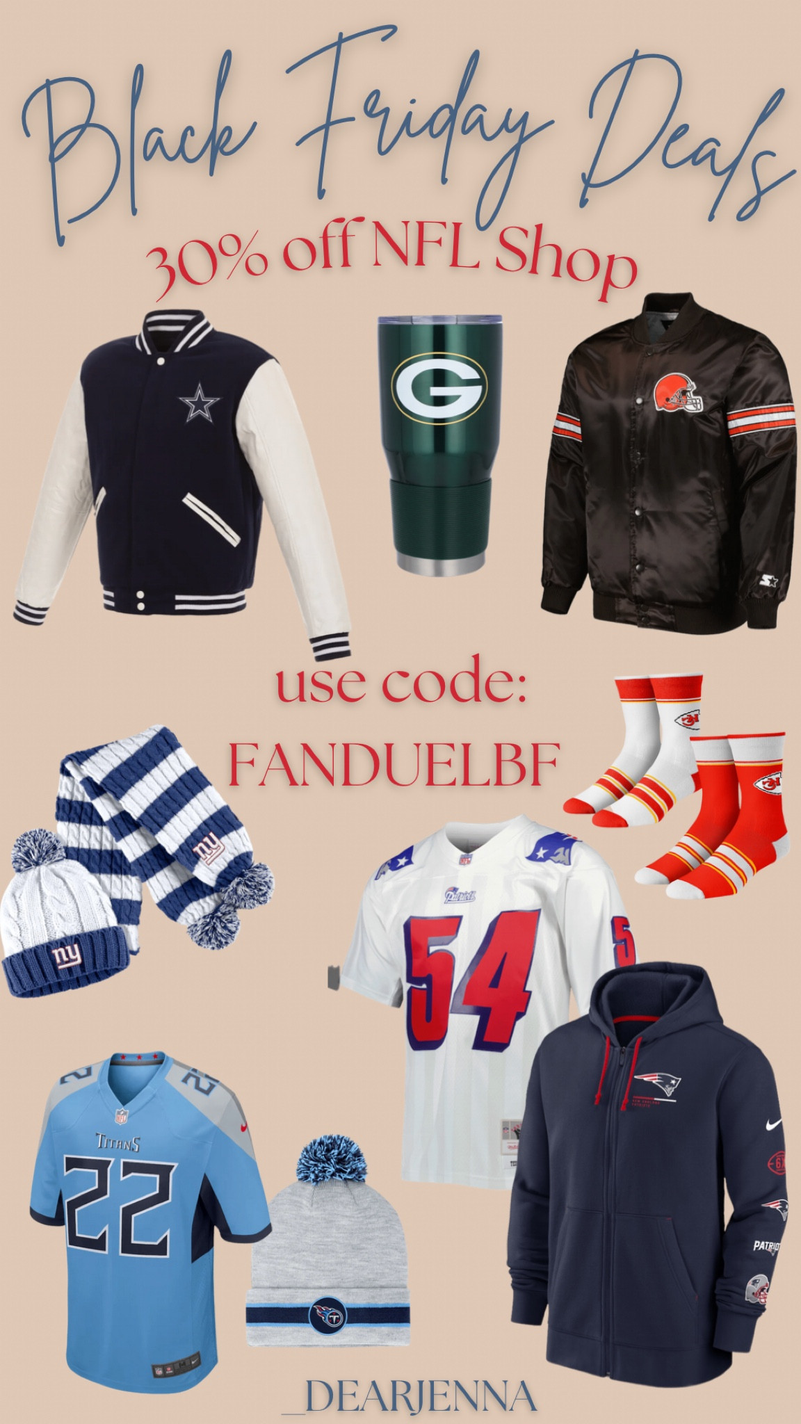 NFL shop Black Friday is live! 30% off with code: FANDUELBF. Get ready to rep your favorite teams as we inch closer to playoff season. Grab it before it’s gone! 

#LTKGiftGuide #LTKHoliday #LTKCyberweek