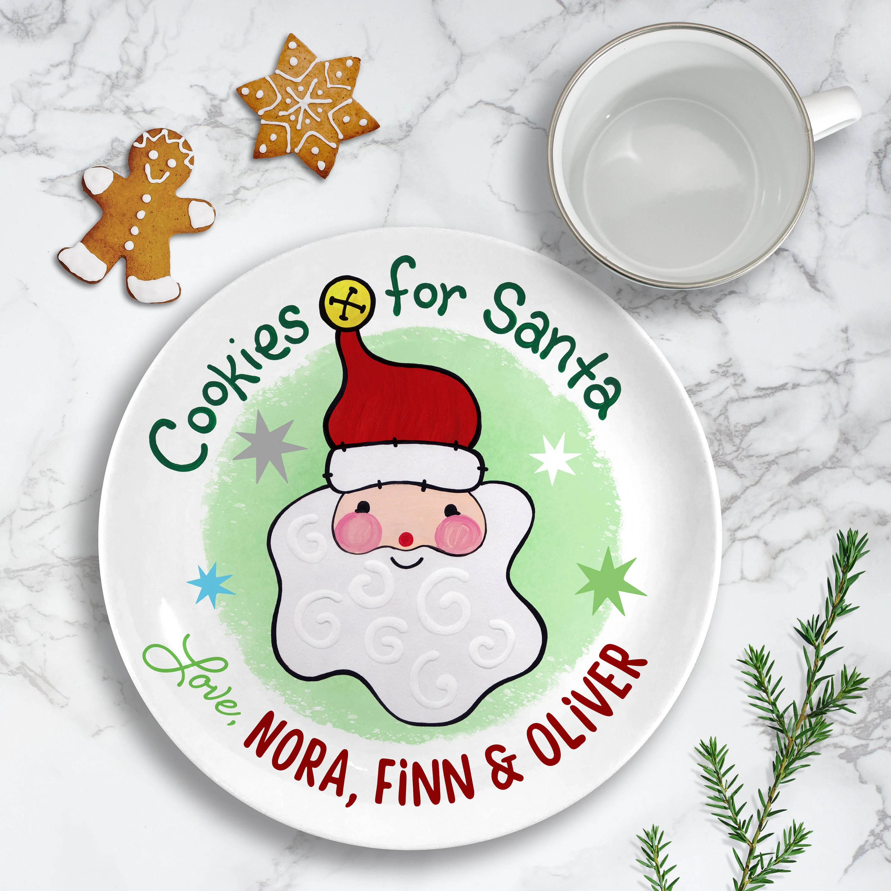 Personalized Christmas Eve Plate: Cookies for Santa Ceramic Plate | Etsy (Global)