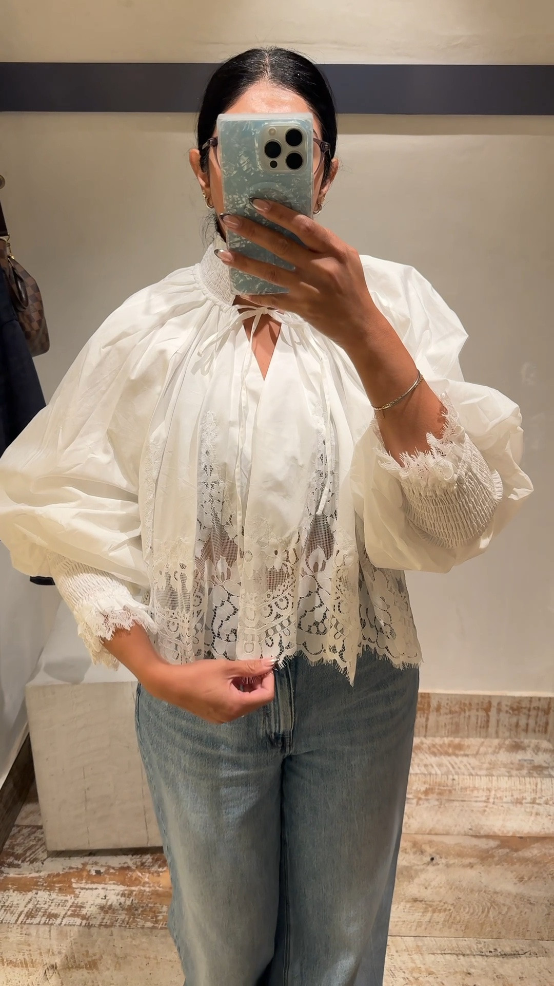 Viral lace top! This is what the viral lace top from @Anthropologie looks like on a midsize frame. I’m wearing a large. For reference I am 5’8 155lbs and usually wear a size 10-12. 

#falloutfit #lacetop #anthropologie

#LTKMidsize #LTKootd #LTKSeasonal