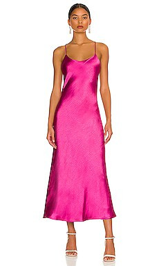 Line & Dot Makena Midi Dress in Magenta from Revolve.com | Revolve Clothing (Global)
