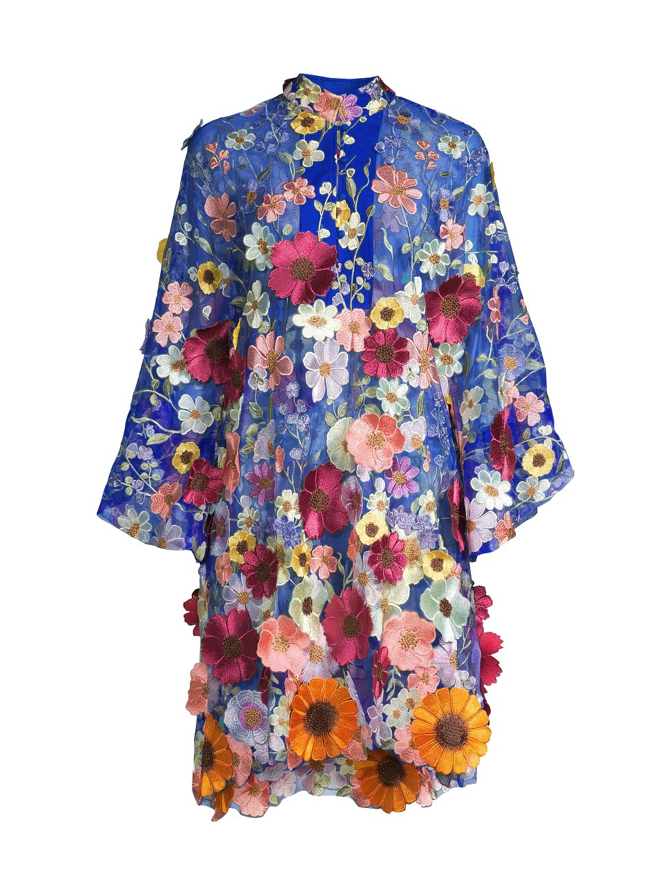 Floral Applique Caftan Minidress | Saks Fifth Avenue
