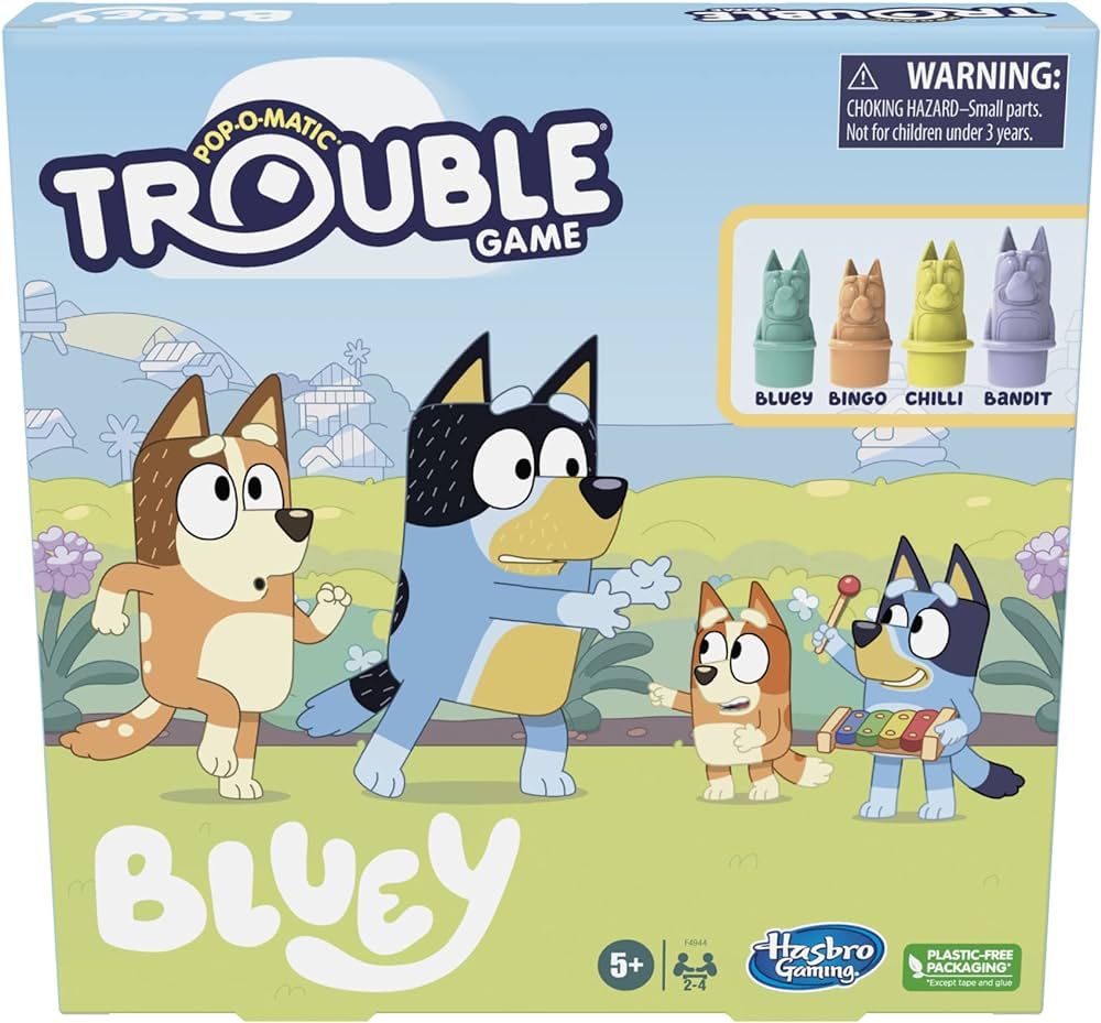 Hasbro Gaming Trouble: Bluey Edition Board Game for Kids, 2-4 Players, Race Bluey, Bingo, Bandit,... | Amazon (US)