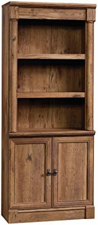 Sauder Palladia Library with Doors/Book Shelf, L: 29.37" x W: 13.90" x H: 71.85", Vintage Oak | Amazon (US)