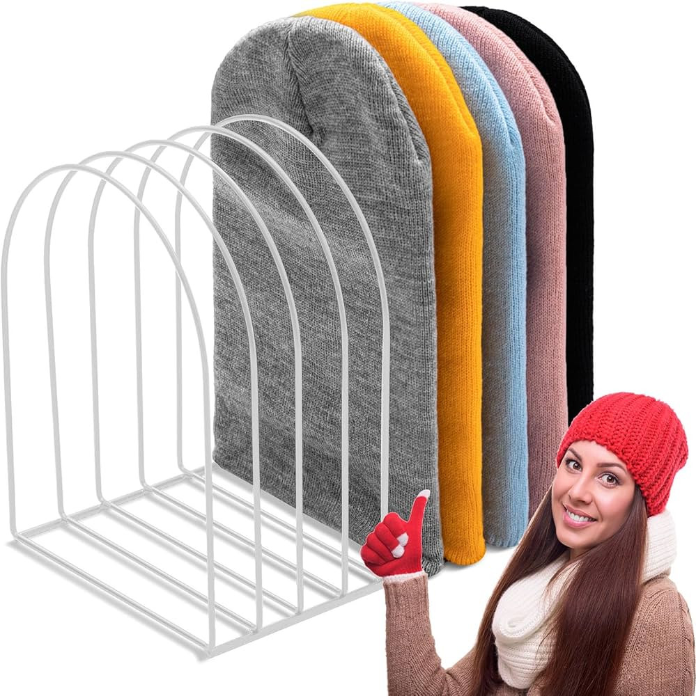 Hicarer Beanie Holder Organizer Metal Beanie Hat Display Stand Knitted Hat Storage Rack for Winte... | Amazon (US)